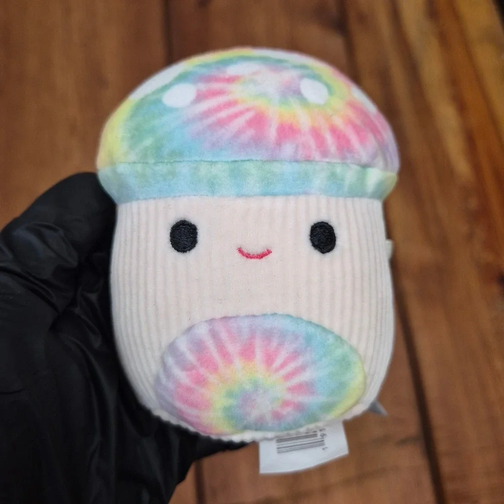 Squishmallows Kervin Mushroom Tie Dye Corduroy Pet Toy Plush Crinkle Sound 5